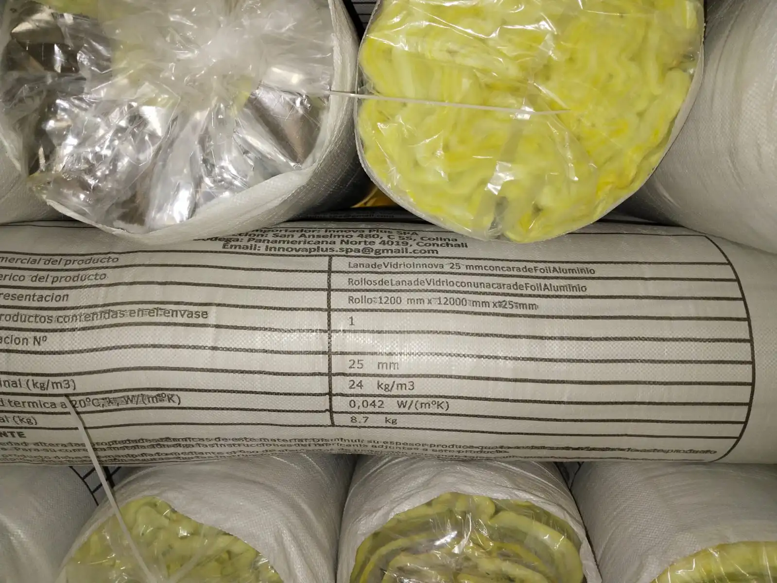 Rollo de Lana de Vidrio 25mm con aluminio - 14.4m²