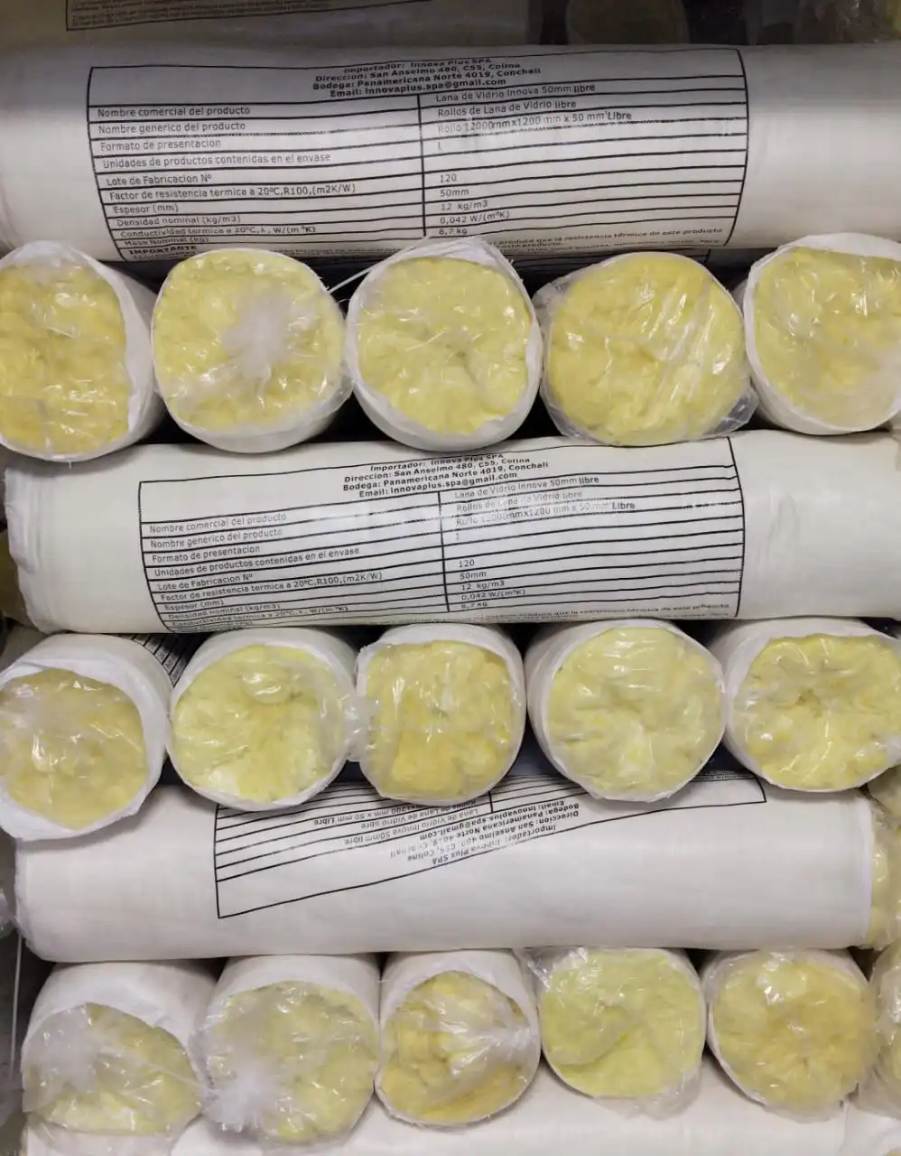 Rollo de Lana de Vidrio 50mm sin aluminio - 14.4m²