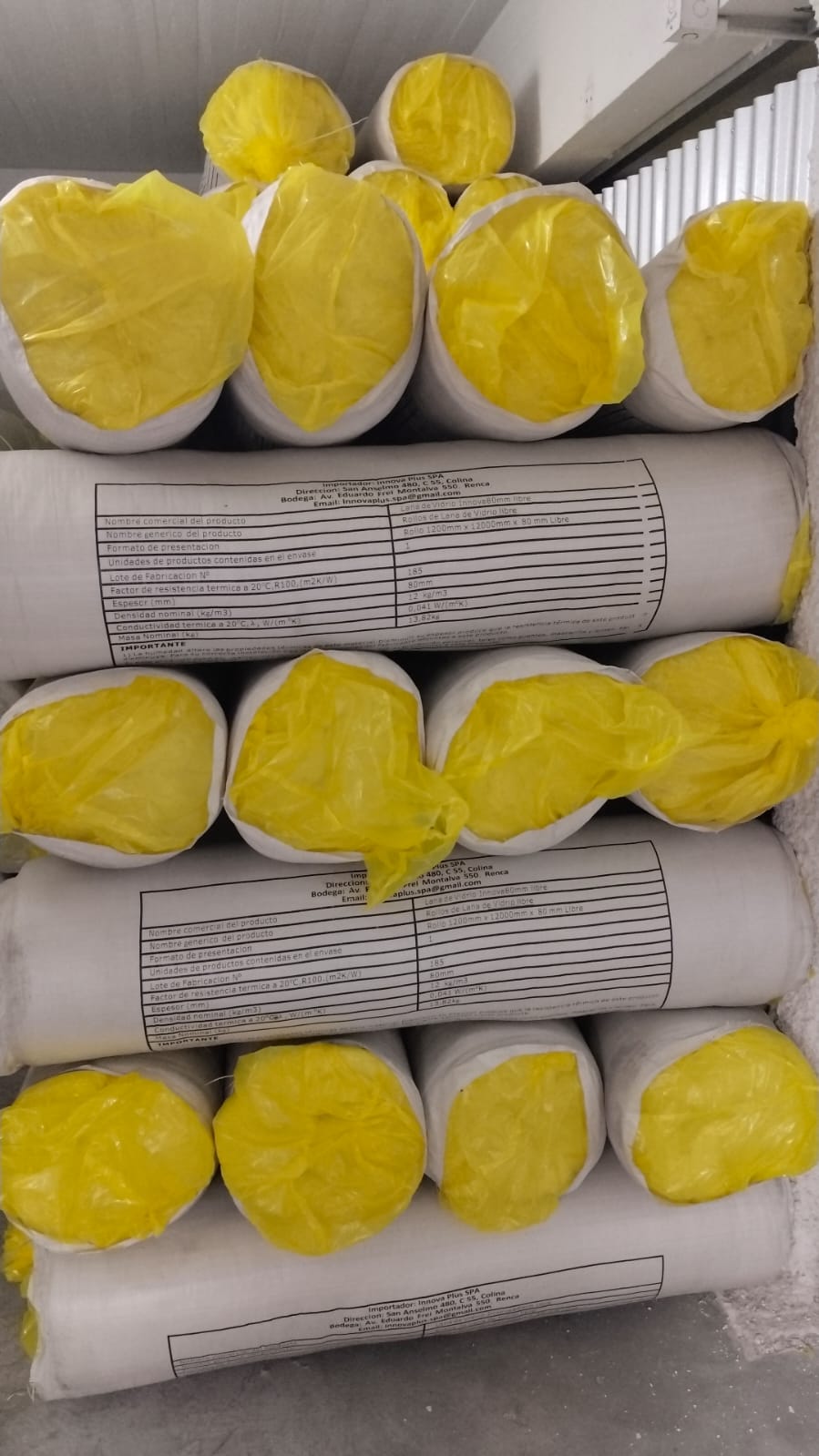 Rollo de Lana de Vidrio 80mm sin aluminio - 14.0m²